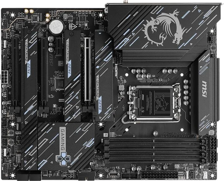Материнская плата MSI Z890 GAMING PLUS WIFI, LGA 1851, Intel Z890, 4xDDR5, 4xSATA, 4xM.2, 1xPCIe 5.0 x16, 2xPCIe 4.0 x4, 1xPCIe x1, 1xHDMI, 1xDP, 1xUSB-C Thunderbolt 4, 1xUSB-C 3.2 Gen 2, 1x 5Gb LAN, 1xUSB-A 3.2 Gen 2, 2xUSB-A 3.2 Gen 1, 4xUSB-A 2.0, 3x3.5 мм, 7.1, ATX