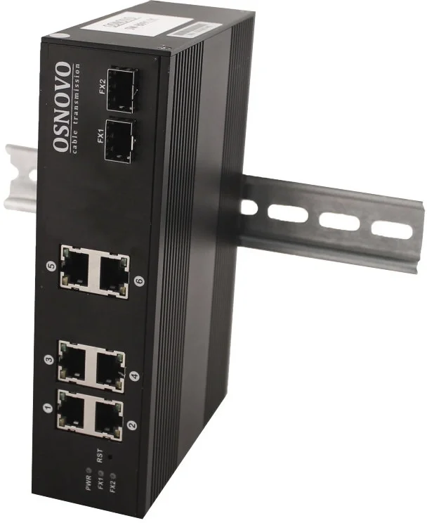 Промышленный PoE коммутатор Gigabit Ethernet OSNOVO SW-8062/IC Промышленный PoE коммутатор Gigabit Ethernet на 8 портов. Порты: 6 x GE (10/100/1000Base-T) с PoE (до 25W) + 2 x GE SFP (1000Base-X). Вход для резервного питания. Встроенная грозозащ