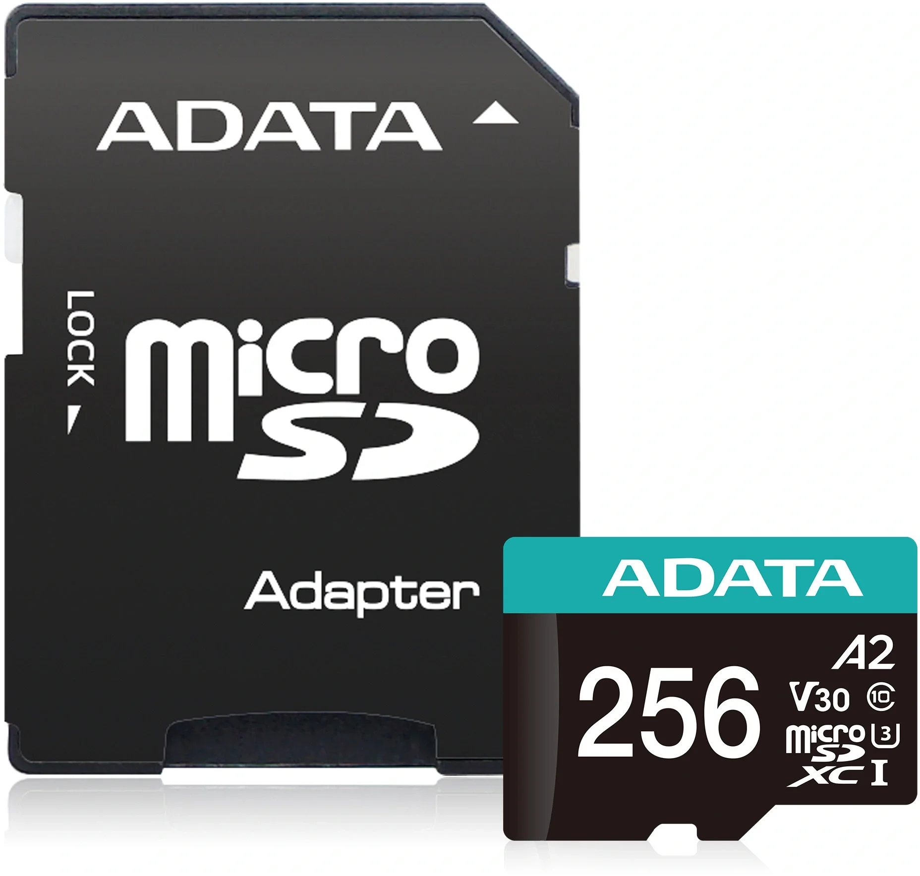 Карта памяти ADATA - Premier Pro, microSDXC, write speed 85Mb/s, read speed 100Mb/s, UHS-I Class 3, Class 10, 256GB, AUSDX256GUI3V30SA2-RA1