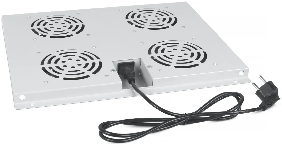 Вентиляторный модуль Cabeus TRAY-60, 1U, 40х417х315 мм (ВхШхГ), вентиляторов: 4, поток: 600 м3/ч, в напольные шкафы серии SH-05C глубиной 600мм, цвет: серый