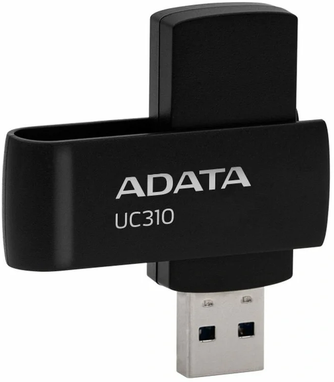 USB накопитель ADATA - UC310, USB Type A (USB 3.2 Gen 1), 128 ГБ, read speed-100MB/s, цвет чёрный, UC310-128G-RBK