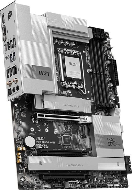 Материнская плата MSI PRO Z890-A WIFI  Soc-1851 Intel Z890 4xDDR5 ATX AC`97 8ch(7.1) 5Gigabit RAID+HDMI