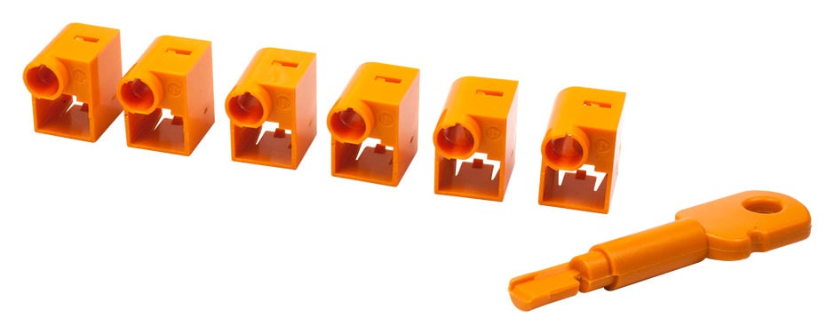 Комплект блокираторов Lanmaster LAN-SEC45-CL-SET-OR, RJ-45, 6 шт., оранжевый