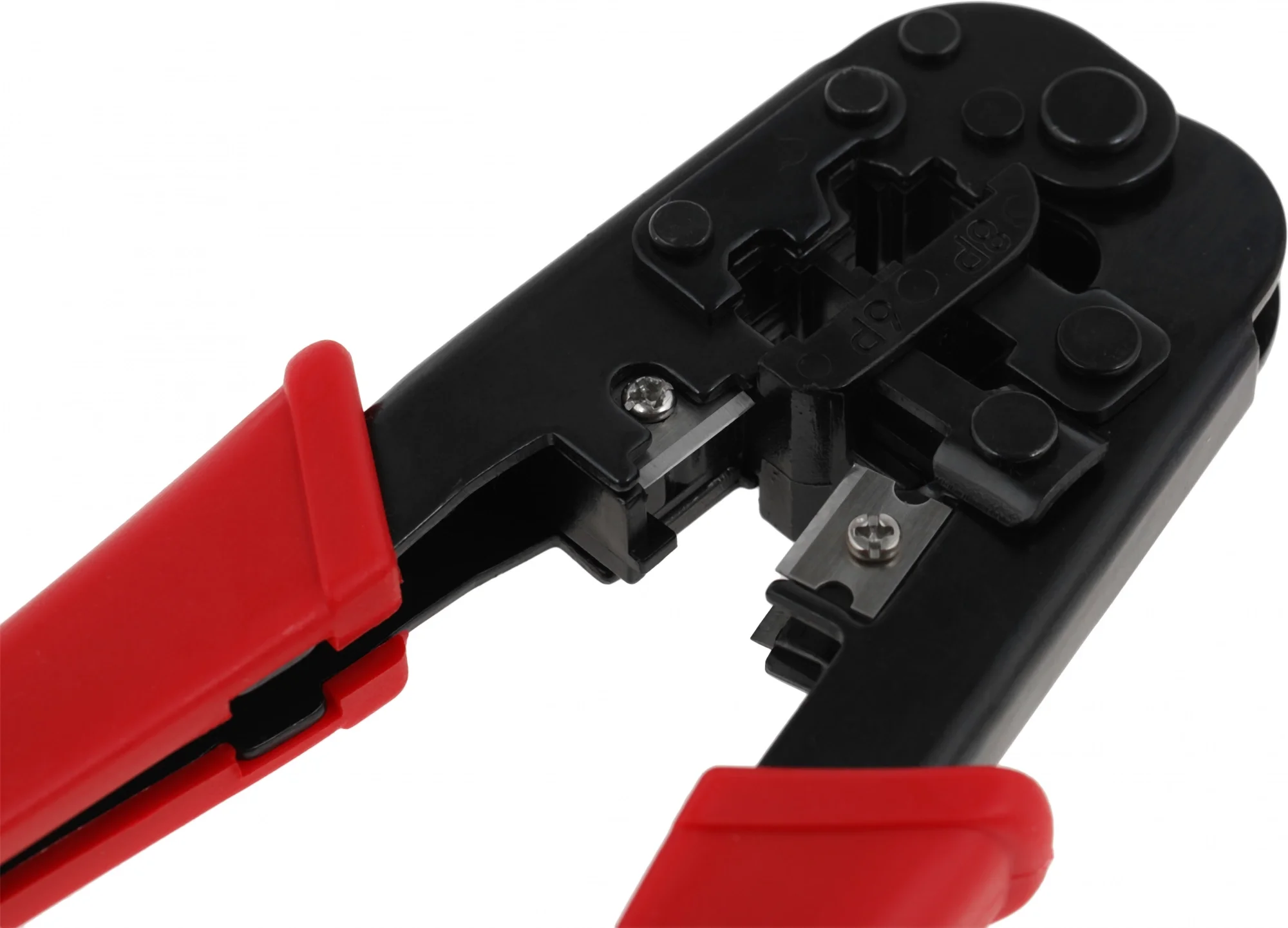 Инструмент обжимной для RJ45; RJ12; RJ11 без храпового механизма с прорезиненными ручками син./оранж. ITK TM1-B10H