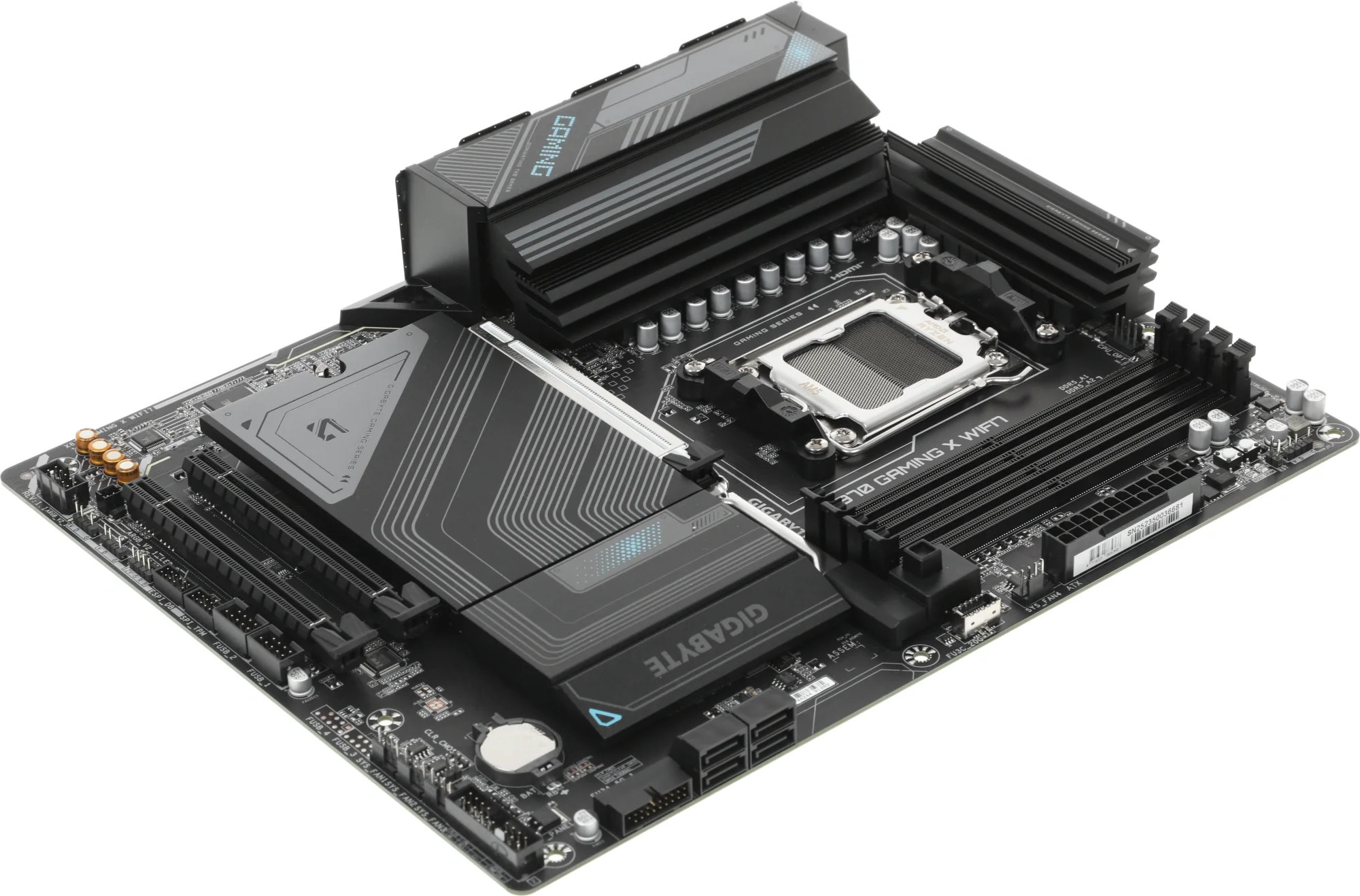 Материнская плата Gigabyte X870 GAMING X WIFI7, AM5, AMD X870, 4xDDR5, 4xSATA, 3xM.2, 1xPCI-E 5.0 x16, 2xPCI-E 3.0 x1, 1xHDMI, 1xUSB-C (DP), 1x 2.5Gb LAN, 4xUSB-A 2.0, 3xUSB-A 3.2 Gen 1, 1xUSB-A 3.2 Gen 2, 2xUSB-C 3.2 Gen 2 (USB4), 3x3.5 мм, 7.1, ATX