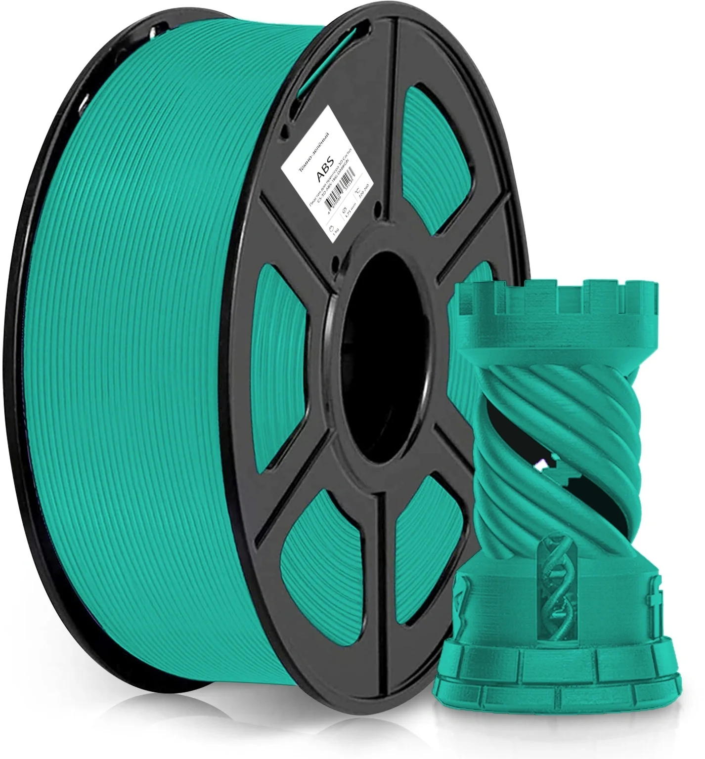 -/ Пластик для принтера 3D Cactus CS-3D-ABS-1KG-DARKGN ABS d1.75мм 1кг L386м 1цв.
