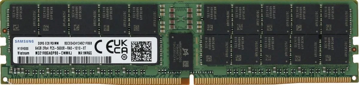 M321R8GA0EB0-CWM - Оперативная память Samsung DDR5  64GB RDIMM 5600 Mbps (2Rx4) ECC Reg 1.1V (M321R8GA0EB0-CWM) 1 year, OEM