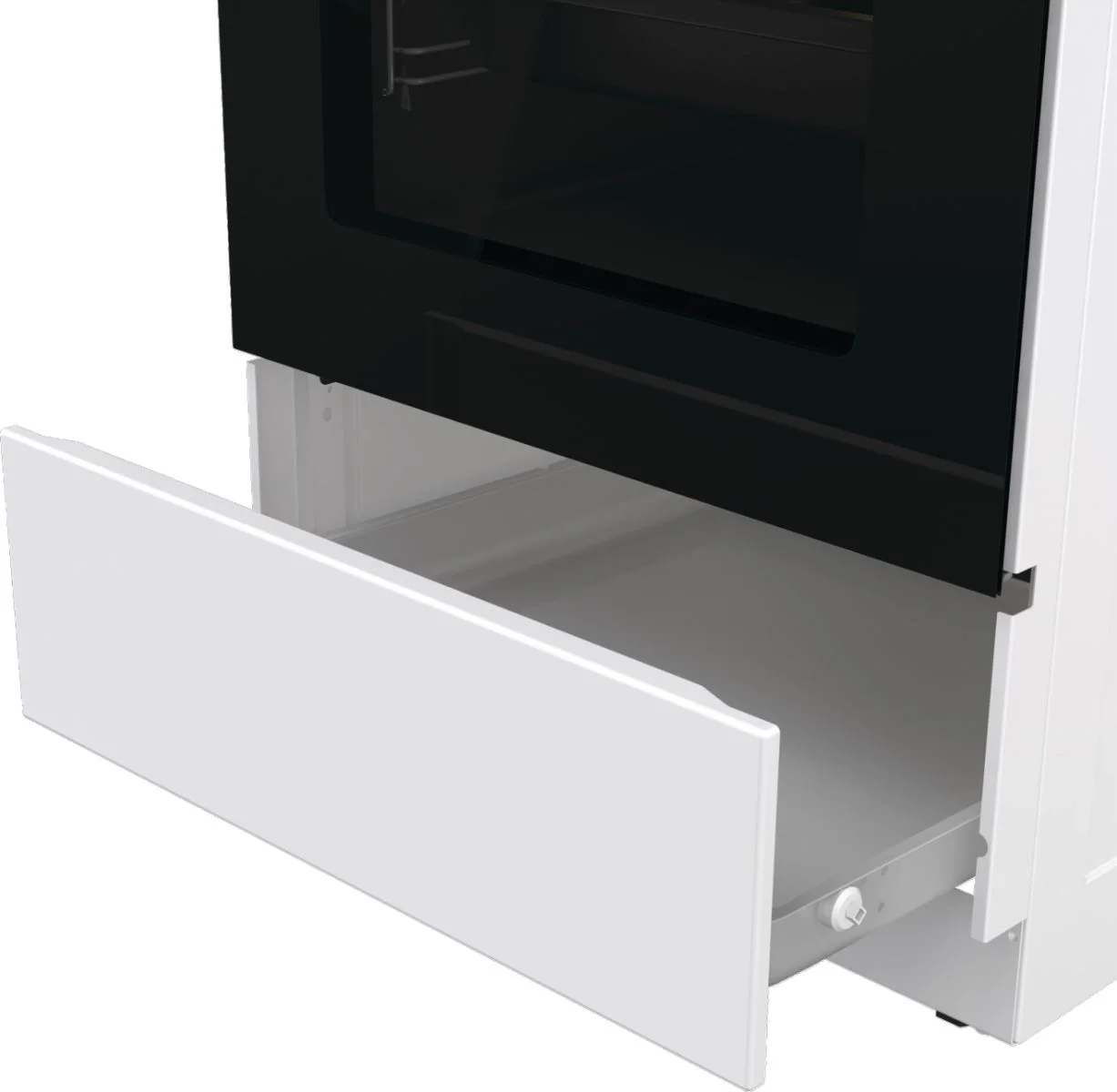 Плита Gorenje/ Плита Gorenje, полезный объем 70 л, эргономичные переключатели, сенсорный программатор IconLED, эмаль SilverMatte, очистка паром, индикатор остаточного тепла для каждой конфорки, дверца CompactDoor 2 стекла + 1 термослой, стеклокерамическая варочная панель, цвет белый