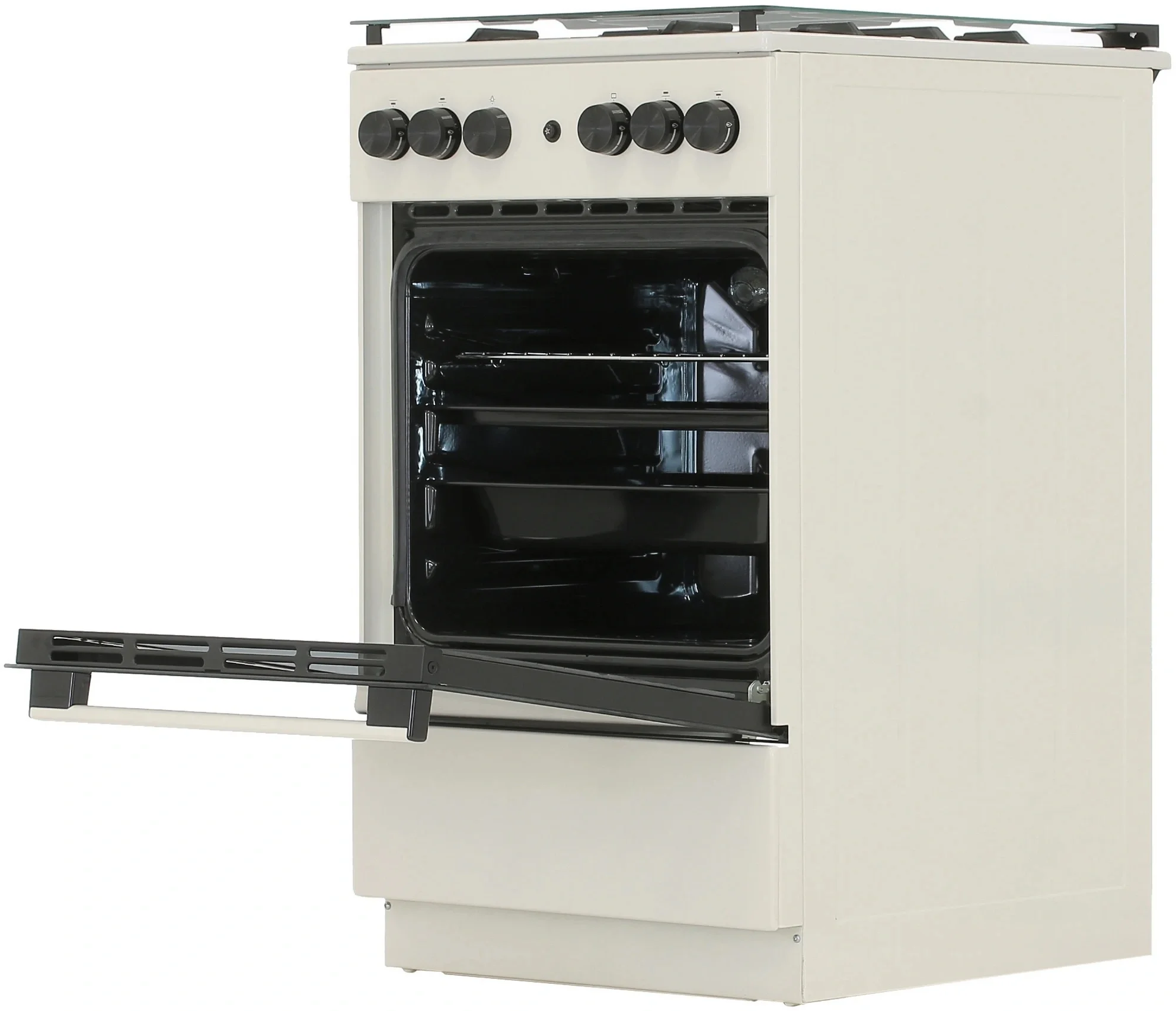 Плита газовая Gorenje GG5A21BEF бежевый, конфорок 4 газовых, духовка 70 л, 50 см x 85 см x 59.4 см