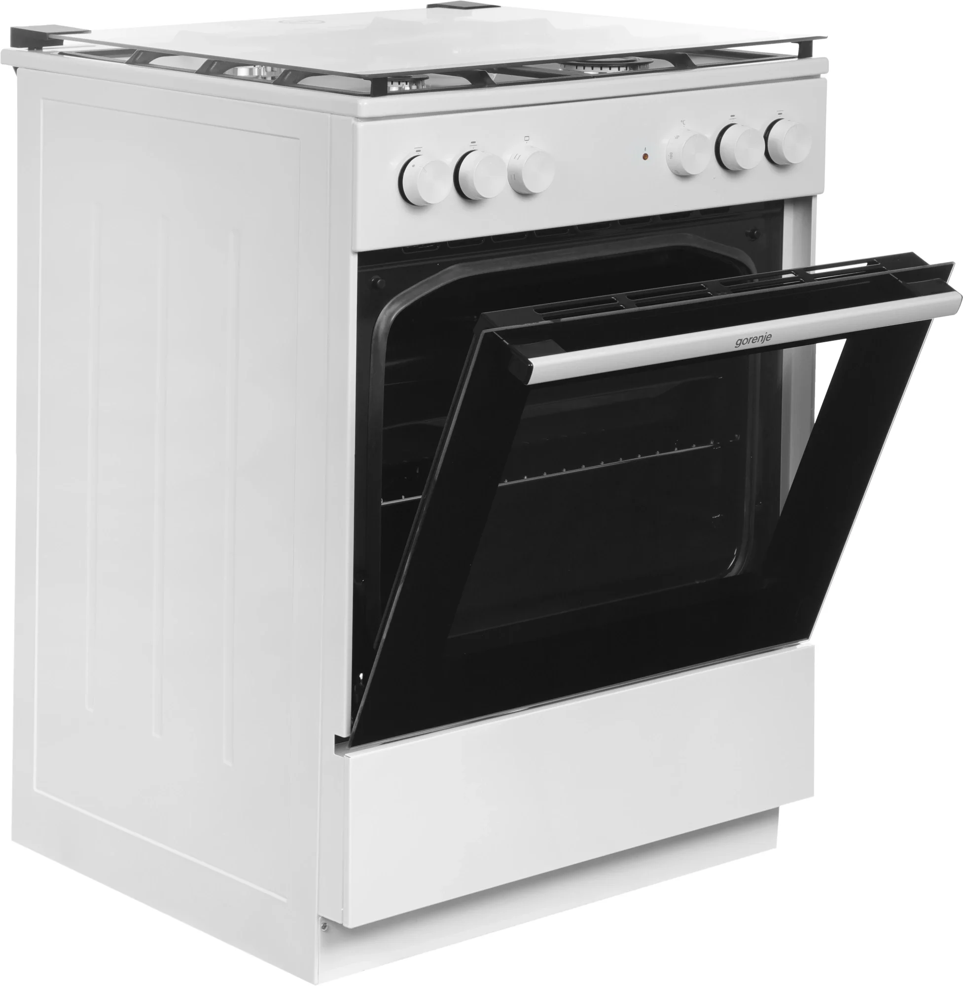 Плита GORENJE/ Тип плиты: комбинированная, Тип варочной поверхности: газовая, Цвет: белый, Гриль: Есть, Ширина, см: 60