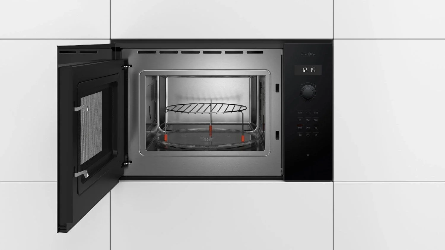Микроволновая печь встраиваемая Bosch BEL454MB1F 6 Series, 900Вт,LED-display,AutoPilot 8, 25 л, гриль, черный, 382x594x388 мм