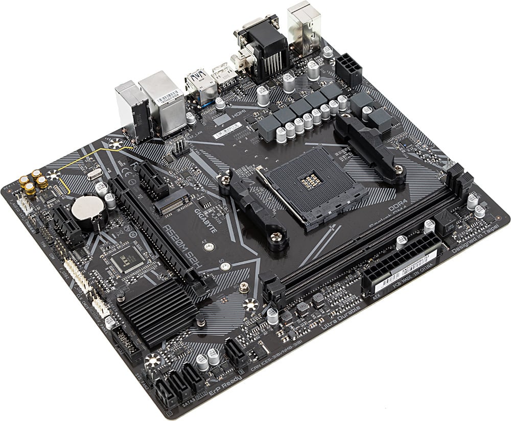 Материнская плата Gigabyte A520M S2H, Socket AM4, AMD A520, 2xDDR4-3200, D-SUB+DVI-D+HDMI, 1xPCI-Ex16, 2xPCI-Ex1, 4xSATA3(RAID 0/1/10), 1xM.2, 8 Ch Audio, GLan, (2+4)xUSB2.0, (4+2)xUSB3.2, 1xPS/2, mATX, RTL {10} (809720)