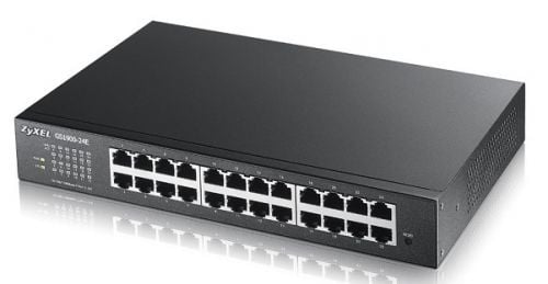 Коммутатор Настраиваемый (Smart) ZyXEL - GS1900-24, Layer 2, 24-1GbE, 2-SFP, SNMP, Web, в стойку, чёрный, GS1900-24-EU0102F