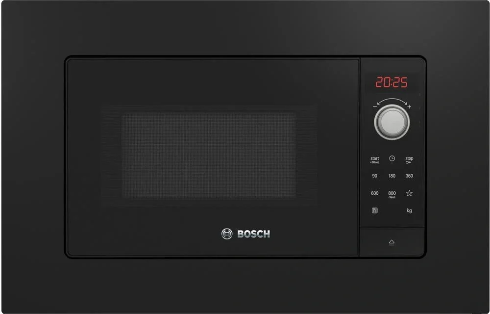 Serie 2, встраиваемая микроволновая печь, ВхШхГ 38.2х59.5х33.5 см, черный, микроволны до 800 Вт, 5 ступеней мощности микроволн, поворотный переключатель,многофункциональные часы, рабочая камера объемом 20л, сделано в Китае