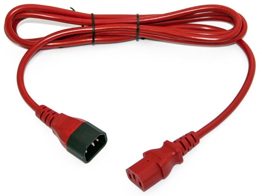 Сетевой кабель Hyperline PWC-IEC13-IEC14-0.5-RD питания монитор- компьютер IEC 320 C13 - IEC 320 C14 (3x0.75), 10A прямая вилка, 0.5м, цвет красный (ПВС-АП-3*0,75-250-C13C14-10-0,5 ГОСТ 30851.1-2002 (МЭК 60320-1:1994))