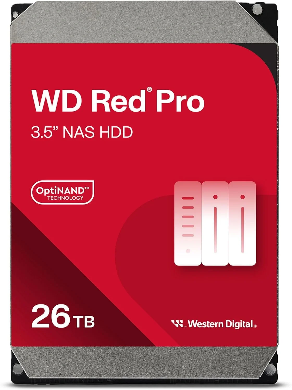 Диск HDD Western Digital - Red Pro, для системы хранения, SATA, 6 Гб/с, 3.5", 26 ТБ, 7200 rpm, 512MB, WD260KFGX