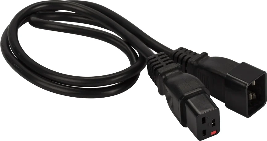 LAN-PP19L/20-5.0-BK Шнур для блока питания Lanmaster IEC 60320 С19 вилка IEC 60320 С20 5 м 16А с защитой подключения цвет: чёрный