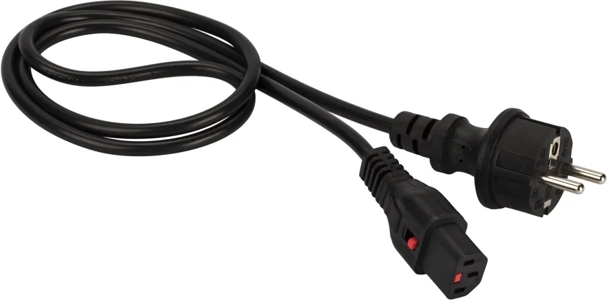 Кабель питания системного блока Lanmaster LAN-PP13L/SH-2.0-BK (Schuko с блокировкой - C13, 3х0.75мм?, 250В, 10A, черный, 2м)
