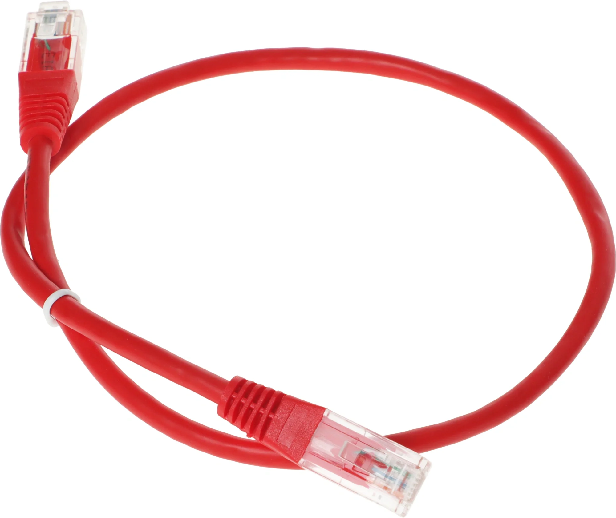 Патч-корд LANMASTER - TWT, UTP, кат. 5e, 2 x RJ-45, RJ-45 - RJ-45, ПВХ, красный, 0.5 м, с заливными колпачками, TWT-45-45-0.5-RD