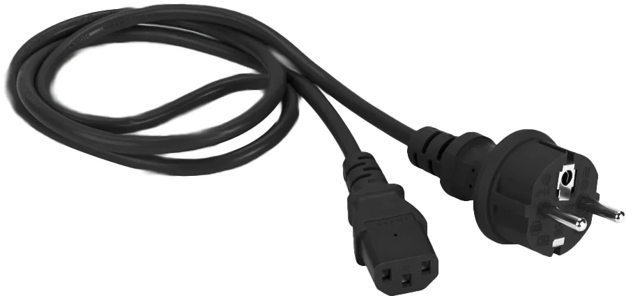 Кабель питания LANMASTER - LAN-PP13/SH, IEC 320 C13 -> Schuko CEE 7 10A, 2 м, цвет чёрный, LAN-PP13/SH-2.0-BK