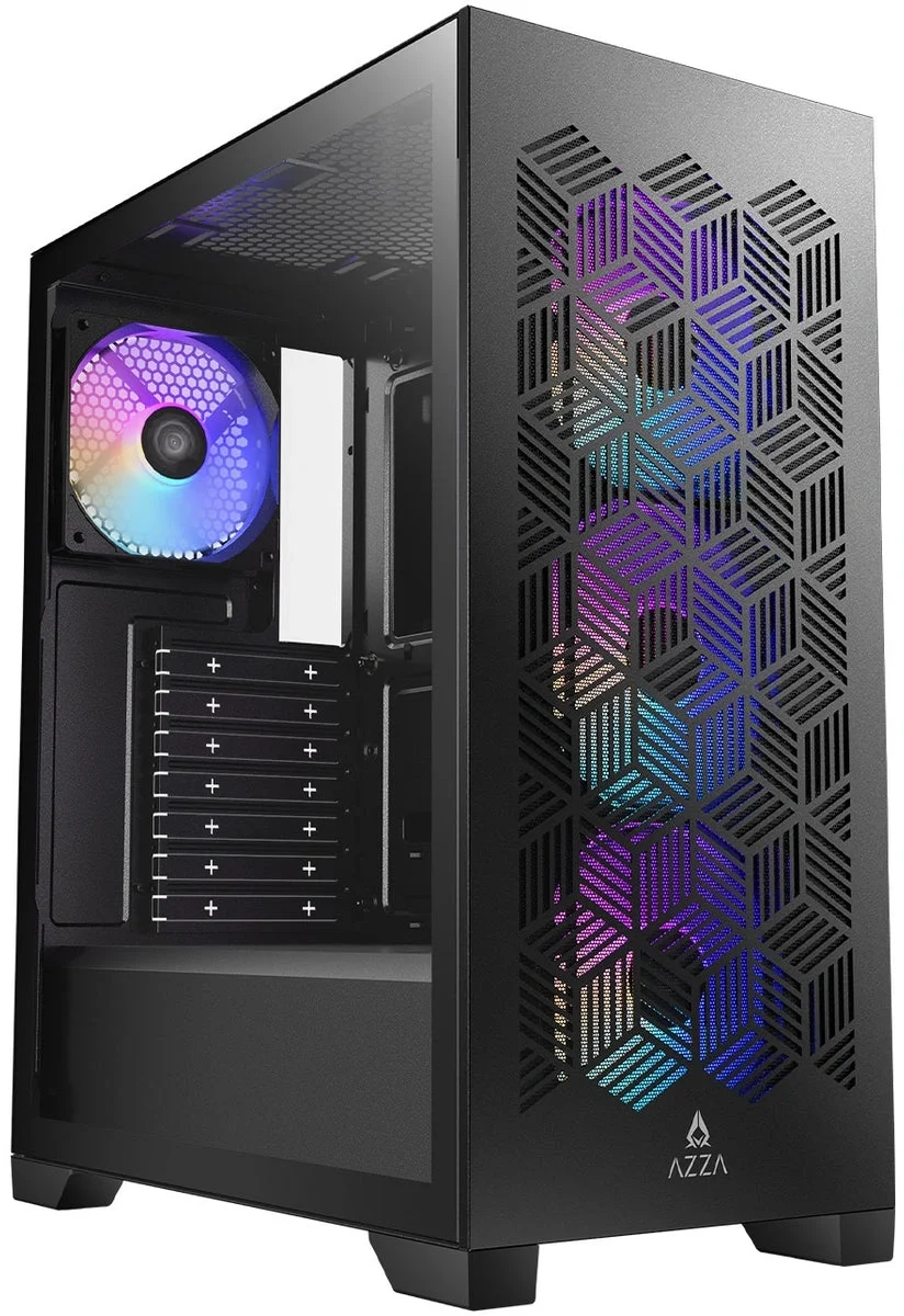 Корпус Azza CSAZ-203A03, Midi-Tower, ATX, без БП, чёрный