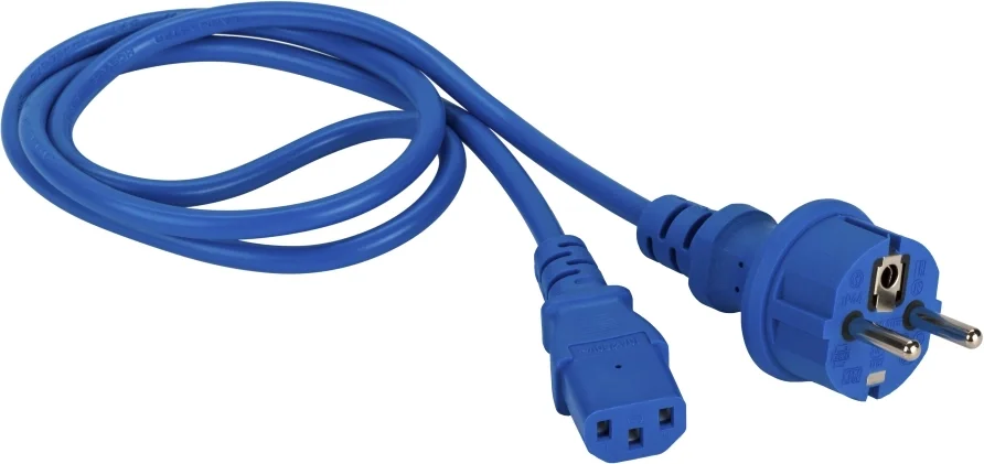 Кабель питания LANMASTER - LAN-PP13/SH, IEC 320 C13 -> Schuko CEE 7 10A, 1.8 м, цвет синий, LAN-PP13/SH-1.8-BL