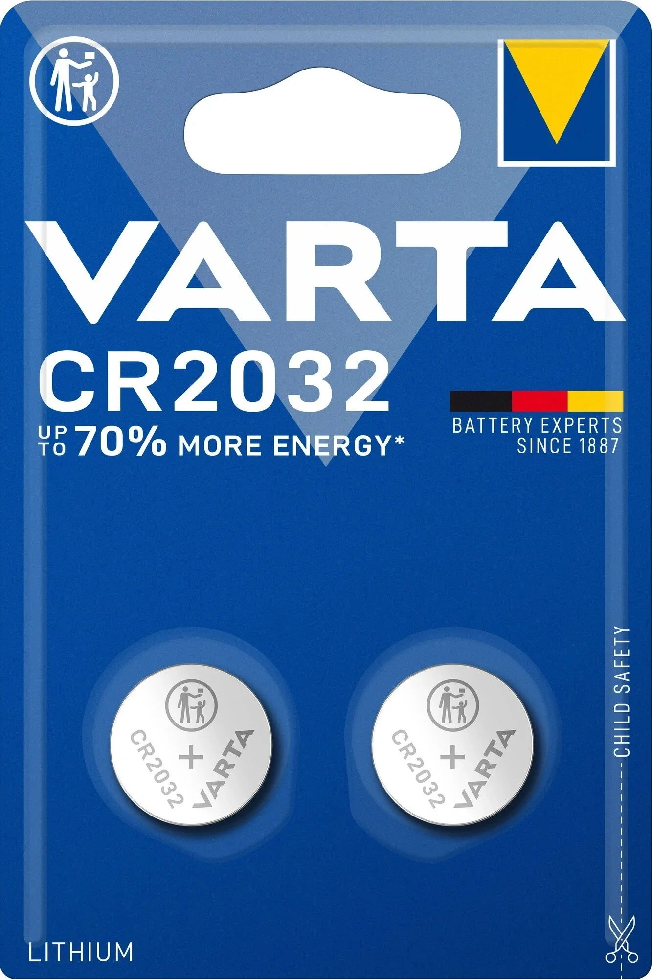 Батарейка Varta CR2032 06032101402, литиевая, 3 В, 2 шт.