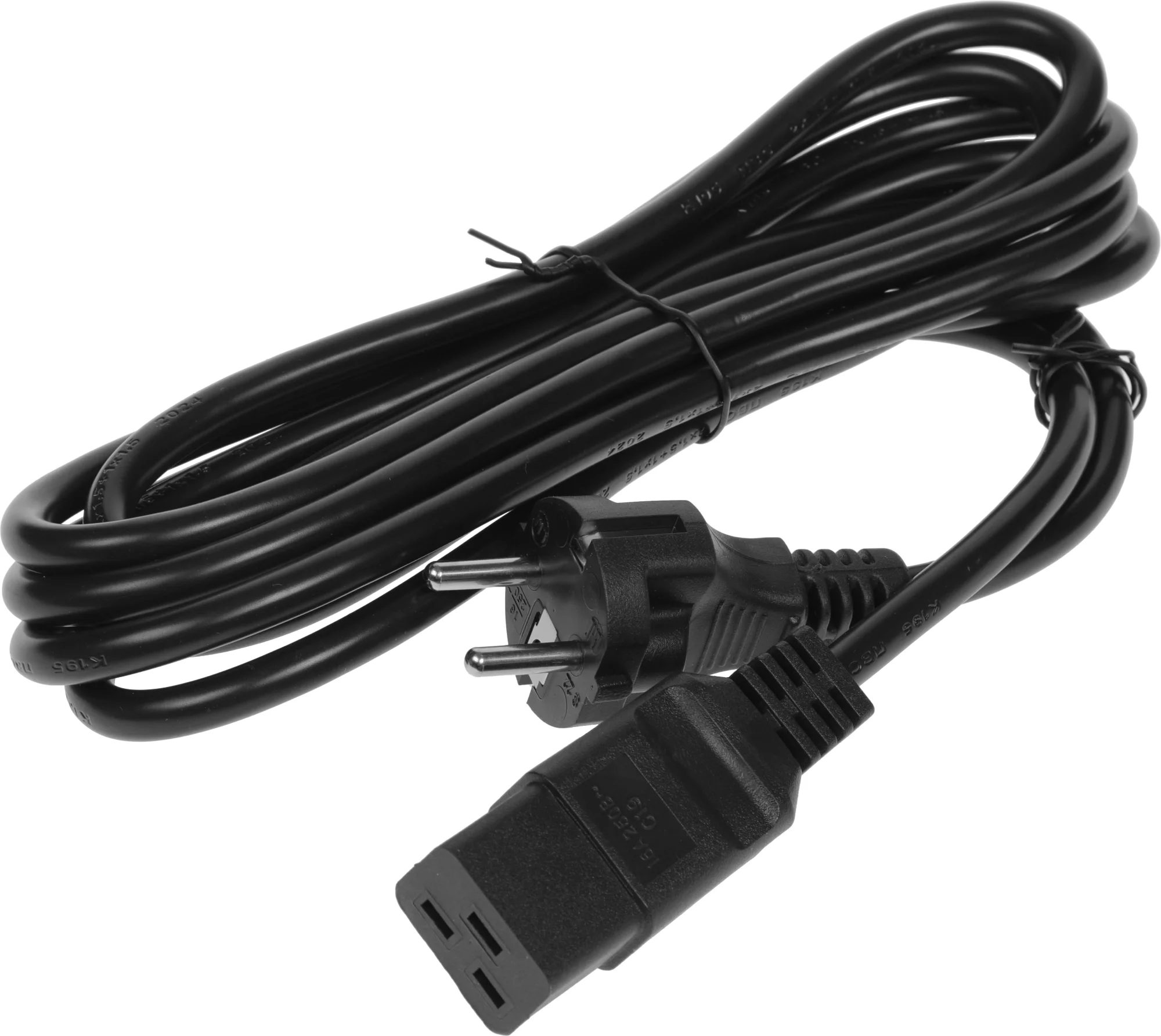 Кабель питания LANMASTER, IEC 320 C19 -> Schuko CEE 7 16A, 3 м, цвет чёрный, LAN-PP19/SH-3.0-BK