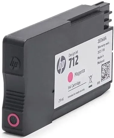 3ED68A - Картридж HP 712; Цвет: пурпурный; 29 мл; Совместимость: HP DesignJet T210/ T230/ T250/ T630/ T650/ Studio