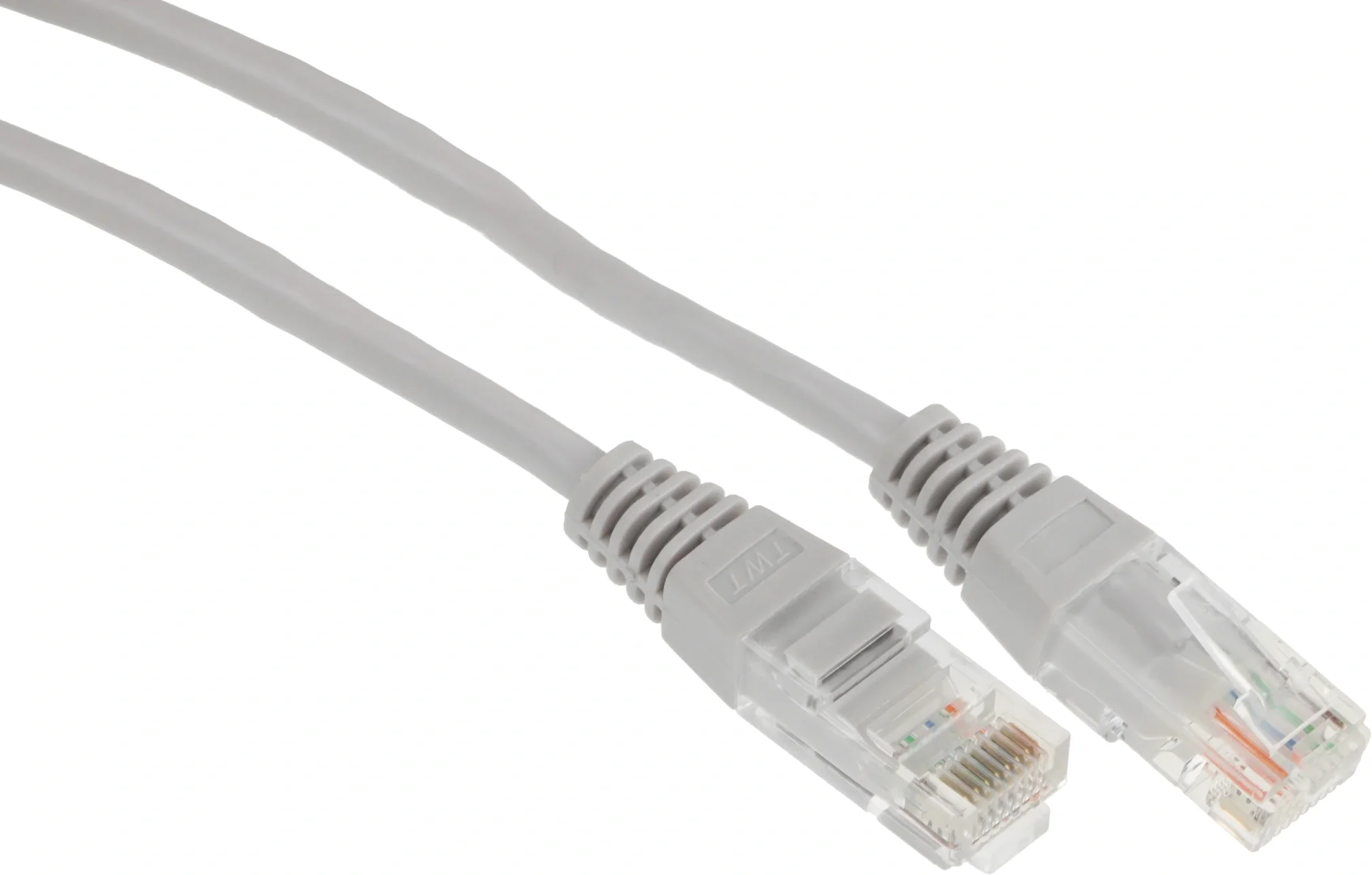 Патч-корд LANMASTER - TWT, UTP, кат. 5e, 2 x RJ-45, RJ-45 - RJ-45, ПВХ, серый, 3 м, с заливными колпачками, TWT-45-45-3.0-GY