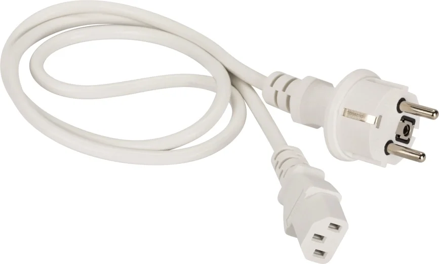 Кабель питания LANMASTER, IEC 320 C13 -> Schuko CEE 7 10A, 1.5 м, цвет белый, LAN-PP13/SH-1.5-WH