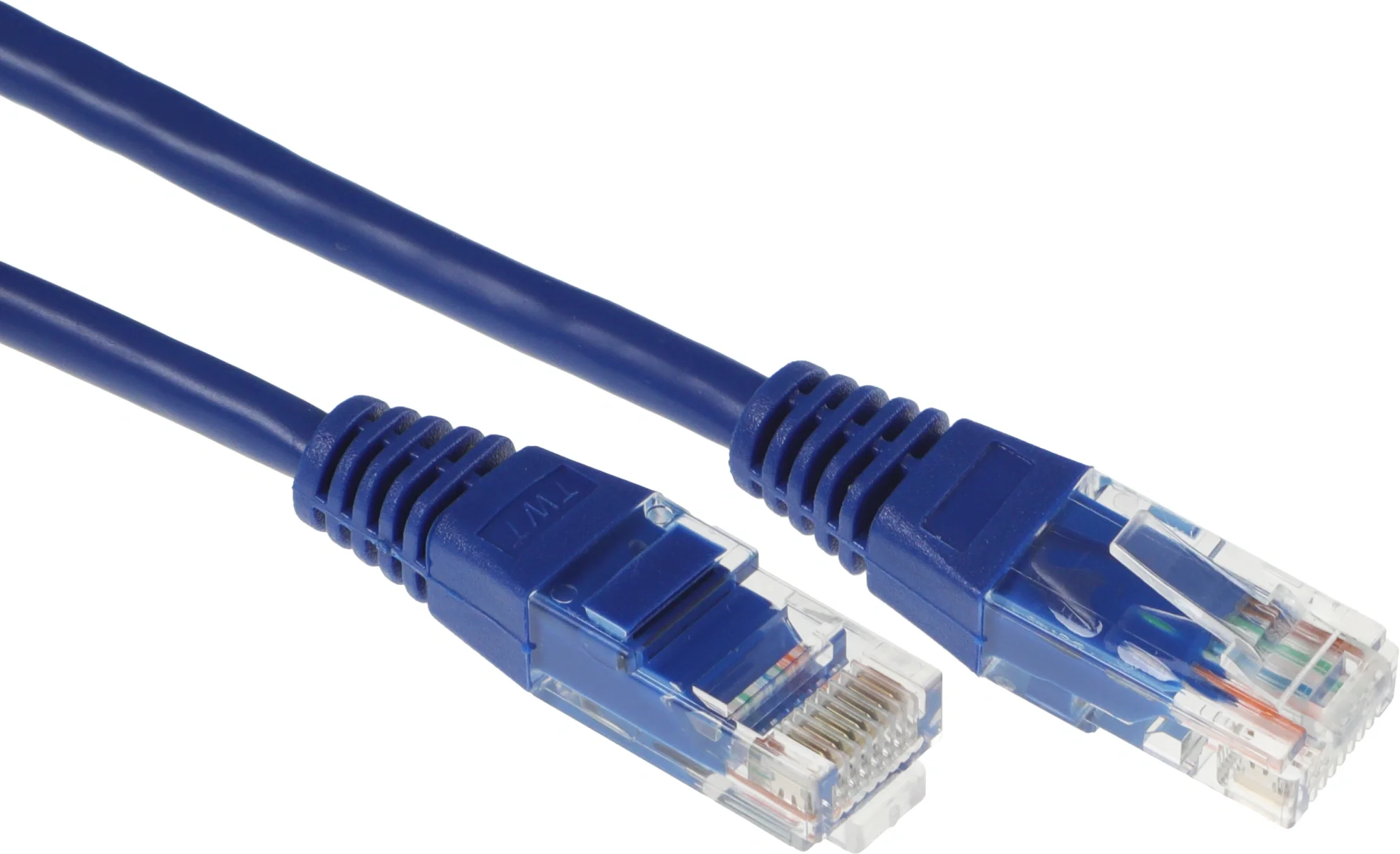 Патч-корд LANMASTER - TWT, UTP, кат. 5e, 2 x RJ-45, RJ-45 - RJ-45, ПВХ, синий, 0.5 м, с заливными колпачками, TWT-45-45-0.5-BL