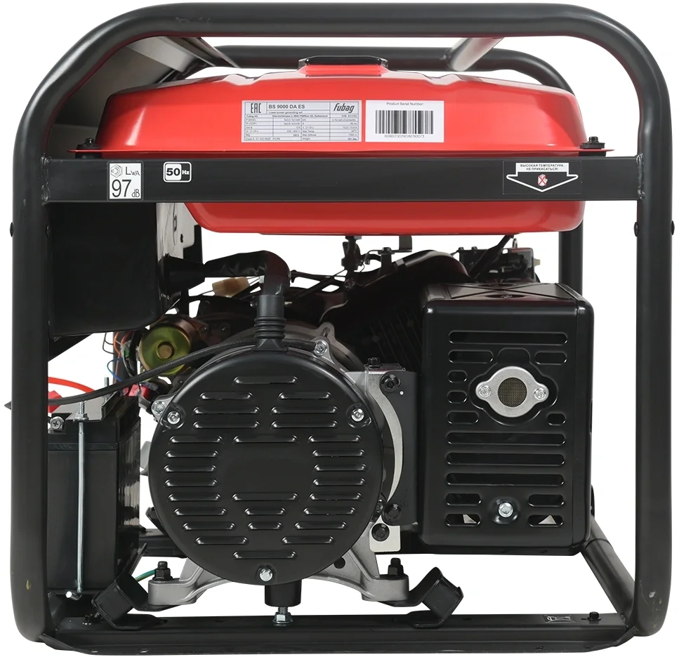 FUBAG BS 9000 DA ES [641020/641093] { Мах мощность, (LTP), 11 кВА, Длительная мощность (COP), 8.5 кВт 25 бака л, объем 459 см, мощность 11/15 кВт/л.с., 230/400 В, 84 дБ (7 м), 107 Вес, кг }