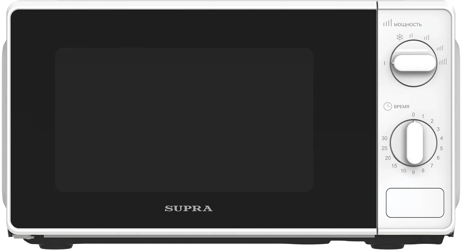 Микроволновая печь Supra 20MW24 белый, 20 л, 700 Вт, переключатели - поворотный механизм
