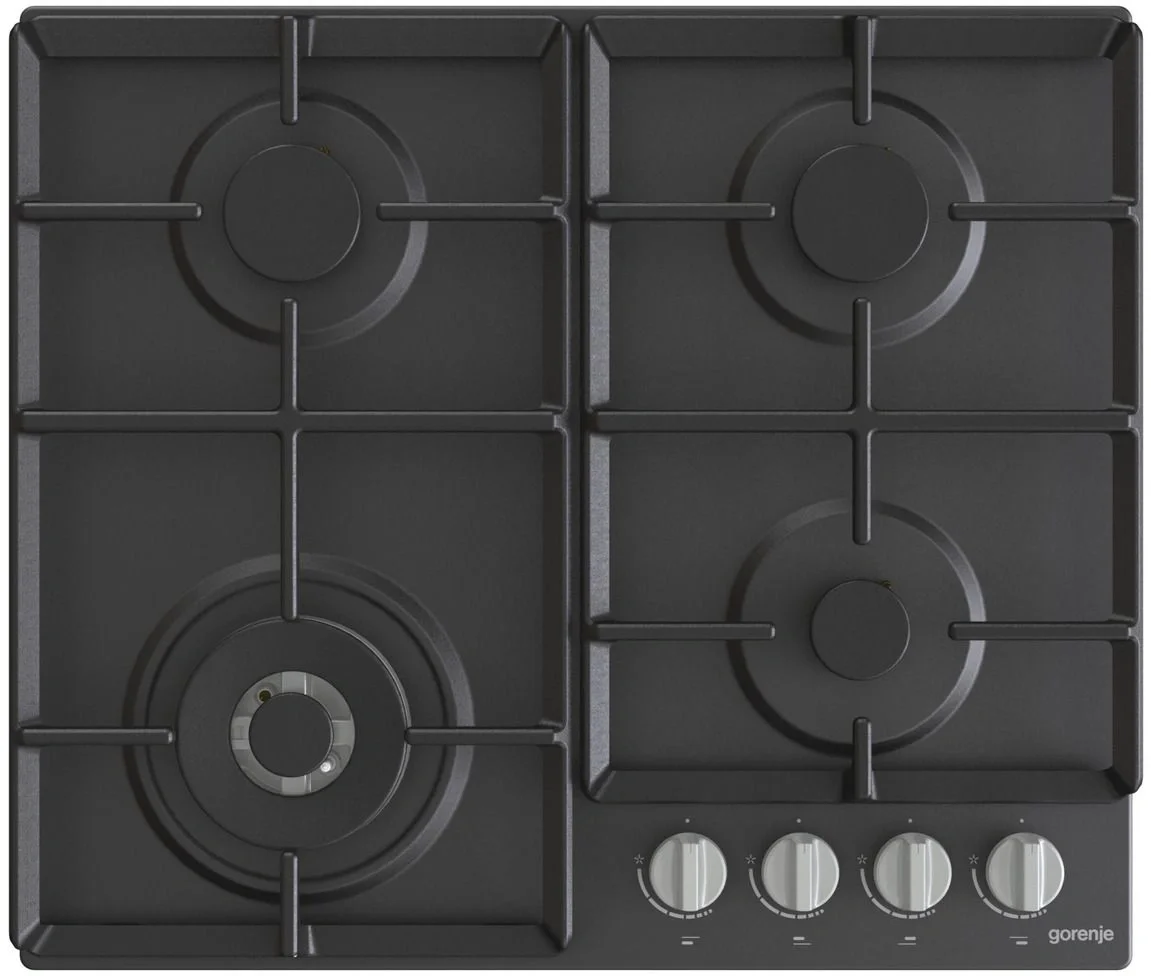 Gorenje Поверхность газовая Gorenje GW641EXB (Essential / Чёрный / нержавеющая сталь / эмаль / XtraSurface / WOK)