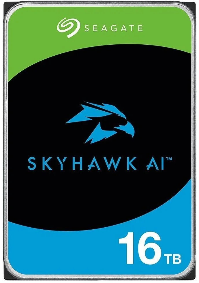 Диск HDD Seagate - SkyHawkAI, для систем видеонаблюдения, SATA, 6 Гб/с, 3.5", 16 ТБ, 7200 rpm, 512MB, ST16000VE005
