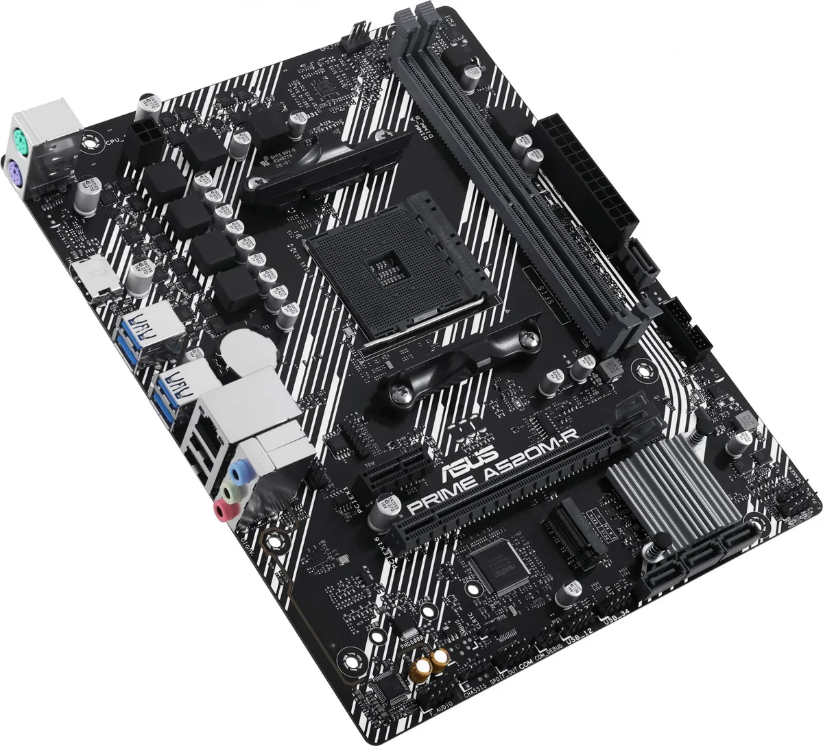 ASUS PRIME A520M-R (Socket AM4, mATX, 2xDDR4(64GB), HDMI 2.1, 1xPCIe 3.0x16/1xPCIe 3.0, 1xLAN, 4xSATA 6Gb/s, 1xM.2, 4xUSB 3.2, 2xUSB 2.0, 2xPS/2)