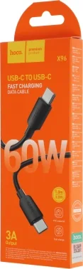 Кабель Hoco X96 Hyper X96 HYPER TYPE-C TO TYPE-C USB Type-C (m)-USB Type-C (m) 1м черный коробка