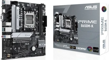 Материнская плата Asus PRIME B650M-K Socket AM5 AMD B650 2xDDR5 mATX AC`97 8ch(7.1) 2.5Gg RAID+VGA+HDMI