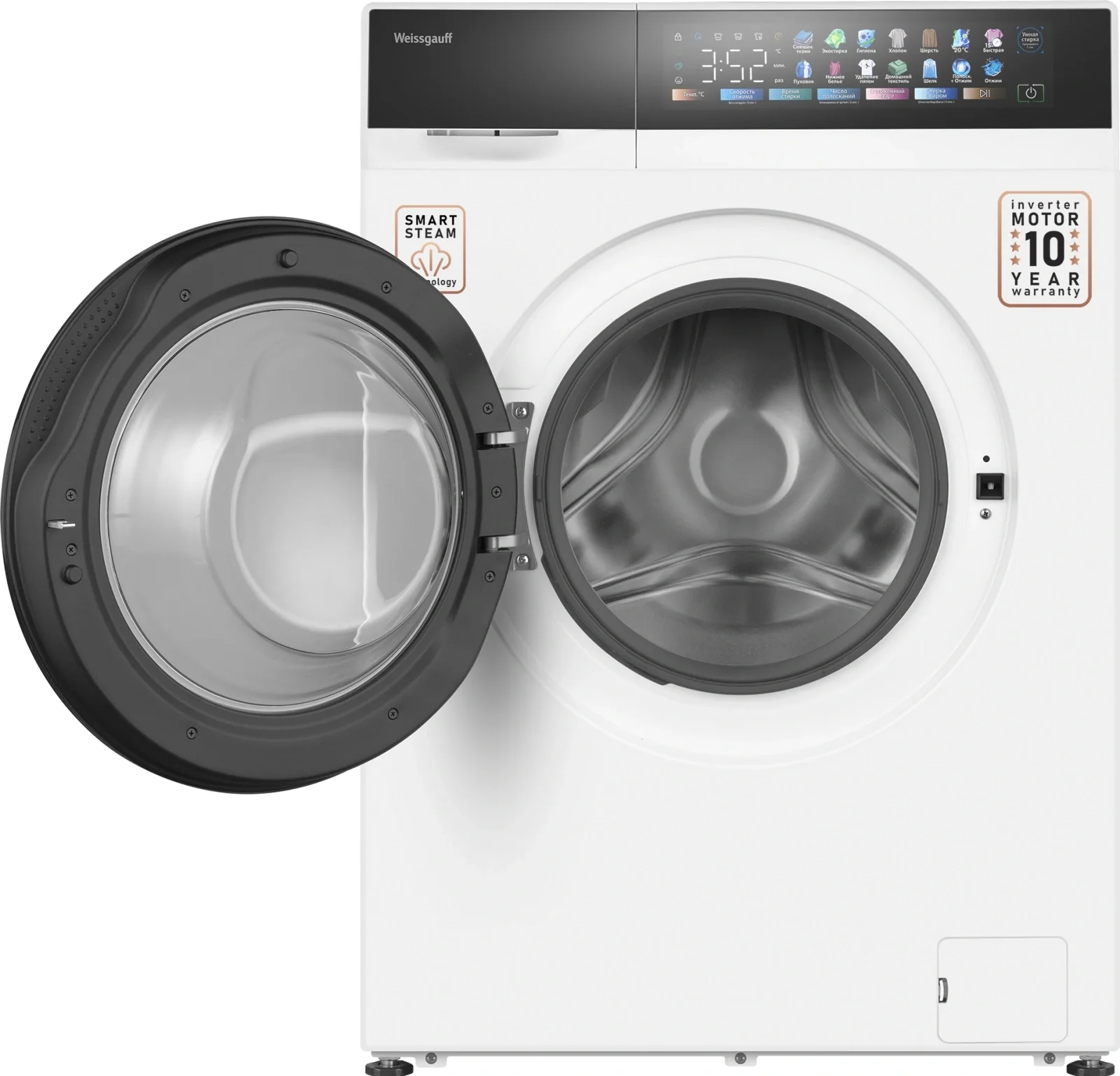 Стиральная машина Weissgauff WM 39107 Full Touch Inverter Steam класс: A+++ загр.фронтальная макс.:7кг белый инвертор
