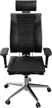 Кресло руководителя эргономичное Метта Yoga 4DT B2-15D - YM93+Infinity+carbon черный сетка/кожа с подголов. крестов. алюминий хром