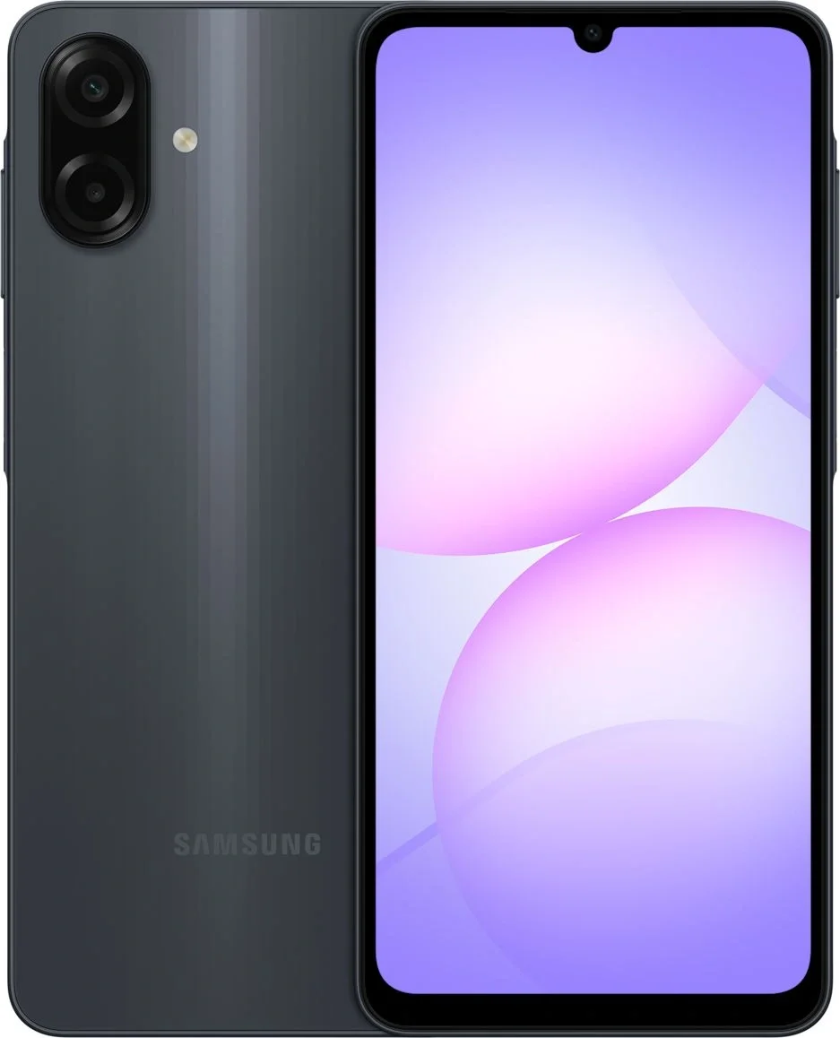 Смартфон Samsung SM-A075F Galaxy A07 64Gb 4Gb черный моноблок 3G 4G 2Sim 6.7" 720x1600 Android 15 50Mpix 802.11 a/b/g/n/ac GPS GSM900/1800 GSM1900 Protect microSD max2048Gb