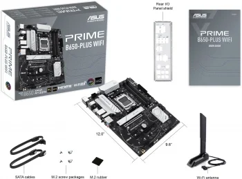 Материнская плата Asus PRIME B650-PLUS WIFI Socket AM5 AMD B650 4xDDR5 ATX AC`97 8ch(7.1) 2.5Gg RAID+HDMI+DP