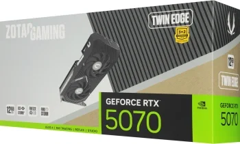 Видеокарта Zotac PCI-E 5.0 RTX 5070 TWIN EDGE NVIDIA GeForce RTX 5070 12Gb 192bit GDDR7 2512/28000 HDMIx1 DPx3 HDCP Ret