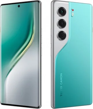 Смартфон Tecno Camon 40 Pro 5G 256Gb 8Gb зеленый моноблок 3G 4G 2Sim 6.78" 1080x2436 Android 15 50Mpix 802.11 a/b/g/n/ac/ax NFC GPS GSM900/1800 GSM1900 Protect FM