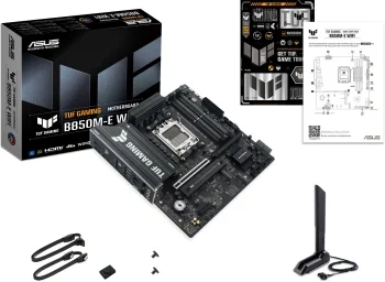Материнская плата Asus TUF GAMING B850M-E WIFI Socket AM5 AMD B850 4xDDR5 mATX AC`97 8ch(7.1) 2.5Gg RAID+HDMI+DP