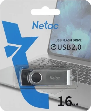 Флеш Диск Netac 16GB U505 NT03U505N-016G-20BK USB2.0 черный/серебристый