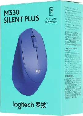 Мышь Logitech M330 Silent Plus синий оптическая 1000dpi silent беспров. USB 2but (910-004925)