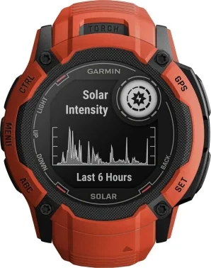 Смарт-часы Garmin Instinct 2X Solar 50мм 1" MIP корп.красный рем.красный (010-02805-01)