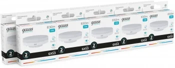 Лампа светодиодная Gauss Elementary 11Вт цок.:GX53 таблетка 220B св.свеч.бел.нейт. Tablet (упак.:10шт) (83821)
